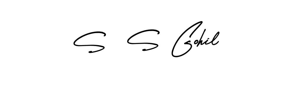 S  S Gohil stylish signature style. Best Handwritten Sign (AmerikaSignatureDemo-Regular) for my name. Handwritten Signature Collection Ideas for my name S  S Gohil. S  S Gohil signature style 3 images and pictures png