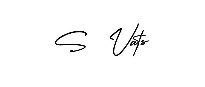 S  Vats stylish signature style. Best Handwritten Sign (AmerikaSignatureDemo-Regular) for my name. Handwritten Signature Collection Ideas for my name S  Vats. S  Vats signature style 3 images and pictures png