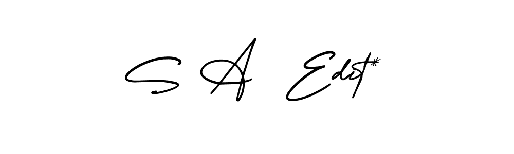 Similarly AmerikaSignatureDemo-Regular is the best handwritten signature design. Signature creator online .You can use it as an online autograph creator for name S A  Edit*. S A  Edit* signature style 3 images and pictures png