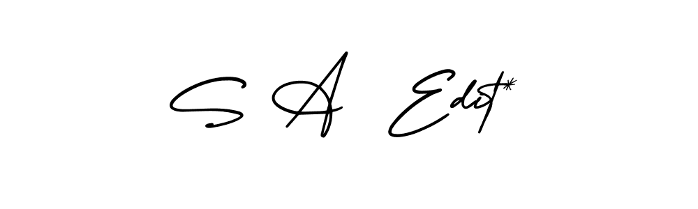 Make a beautiful signature design for name S A  Edit*. With this signature (AmerikaSignatureDemo-Regular) style, you can create a handwritten signature for free. S A  Edit* signature style 3 images and pictures png