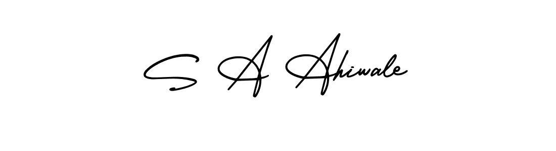 Also You can easily find your signature by using the search form. We will create S A Ahiwale name handwritten signature images for you free of cost using AmerikaSignatureDemo-Regular sign style. S A Ahiwale signature style 3 images and pictures png