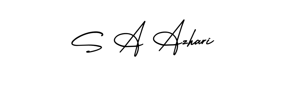 You should practise on your own different ways (AmerikaSignatureDemo-Regular) to write your name (S A Azhari) in signature. don't let someone else do it for you. S A Azhari signature style 3 images and pictures png