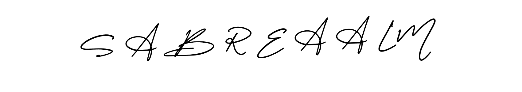 Use a signature maker to create a handwritten signature online. With this signature software, you can design (AmerikaSignatureDemo-Regular) your own signature for name S A B R E A A L M. S A B R E A A L M signature style 3 images and pictures png