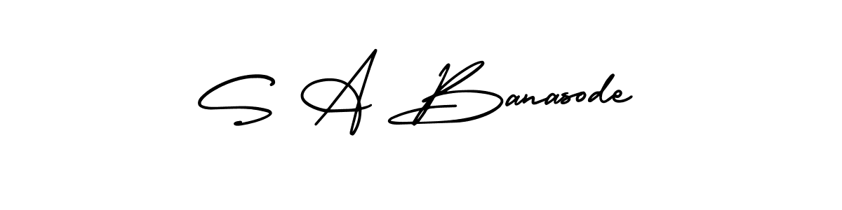 Also You can easily find your signature by using the search form. We will create S A Banasode name handwritten signature images for you free of cost using AmerikaSignatureDemo-Regular sign style. S A Banasode signature style 3 images and pictures png