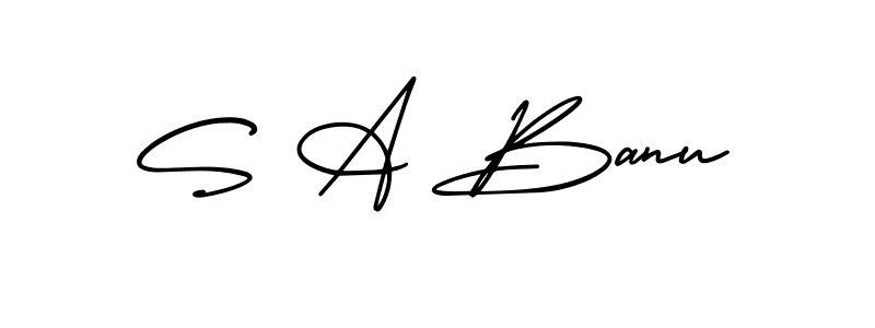 It looks lik you need a new signature style for name S A Banu. Design unique handwritten (AmerikaSignatureDemo-Regular) signature with our free signature maker in just a few clicks. S A Banu signature style 3 images and pictures png