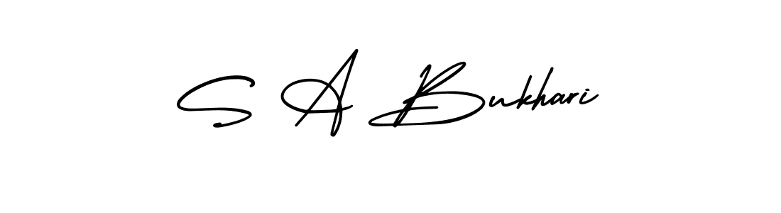 S A Bukhari stylish signature style. Best Handwritten Sign (AmerikaSignatureDemo-Regular) for my name. Handwritten Signature Collection Ideas for my name S A Bukhari. S A Bukhari signature style 3 images and pictures png