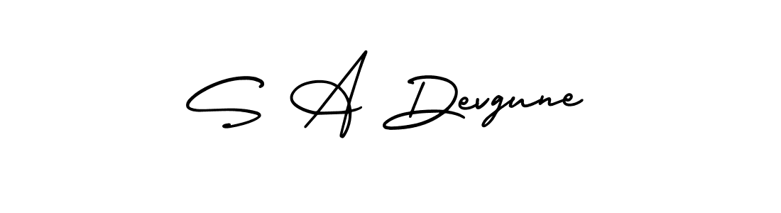 The best way (AmerikaSignatureDemo-Regular) to make a short signature is to pick only two or three words in your name. The name S A Devgune include a total of six letters. For converting this name. S A Devgune signature style 3 images and pictures png