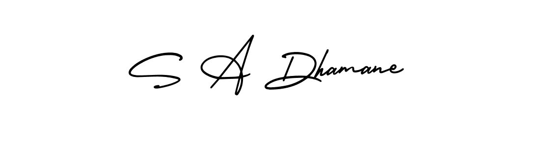 Similarly AmerikaSignatureDemo-Regular is the best handwritten signature design. Signature creator online .You can use it as an online autograph creator for name S A Dhamane. S A Dhamane signature style 3 images and pictures png