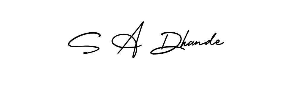 Also You can easily find your signature by using the search form. We will create S A Dhande name handwritten signature images for you free of cost using AmerikaSignatureDemo-Regular sign style. S A Dhande signature style 3 images and pictures png