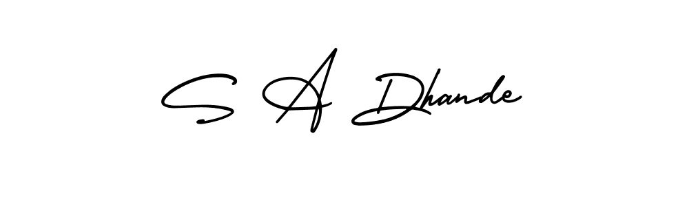 Also You can easily find your signature by using the search form. We will create S A Dhande name handwritten signature images for you free of cost using AmerikaSignatureDemo-Regular sign style. S A Dhande signature style 3 images and pictures png