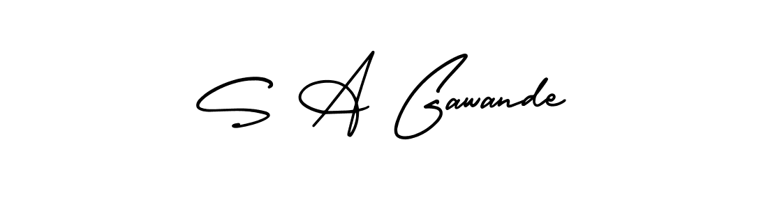 Similarly AmerikaSignatureDemo-Regular is the best handwritten signature design. Signature creator online .You can use it as an online autograph creator for name S A Gawande. S A Gawande signature style 3 images and pictures png