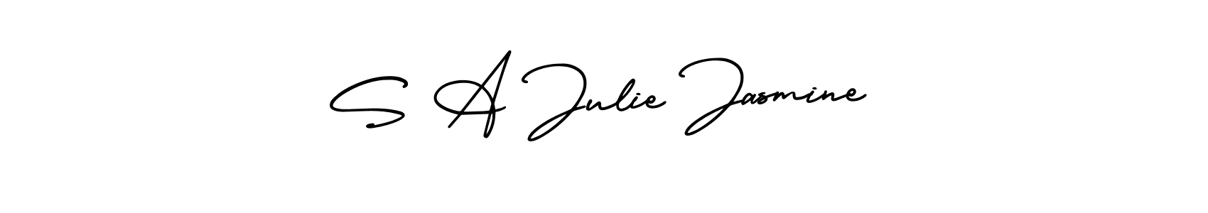 if you are searching for the best signature style for your name S A Julie Jasmine. so please give up your signature search. here we have designed multiple signature styles  using AmerikaSignatureDemo-Regular. S A Julie Jasmine signature style 3 images and pictures png