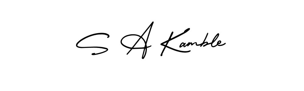 Create a beautiful signature design for name S A Kamble. With this signature (AmerikaSignatureDemo-Regular) fonts, you can make a handwritten signature for free. S A Kamble signature style 3 images and pictures png