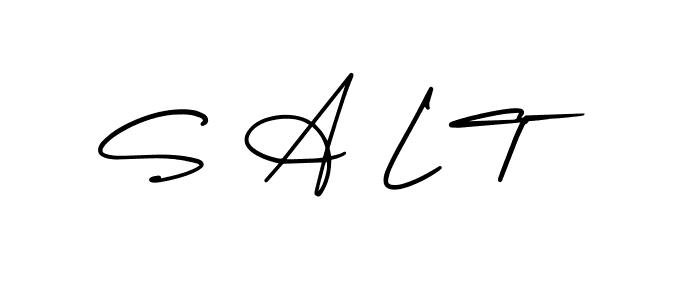 How to make S A L T name signature. Use AmerikaSignatureDemo-Regular style for creating short signs online. This is the latest handwritten sign. S A L T signature style 3 images and pictures png