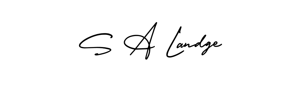 S A Landge stylish signature style. Best Handwritten Sign (AmerikaSignatureDemo-Regular) for my name. Handwritten Signature Collection Ideas for my name S A Landge. S A Landge signature style 3 images and pictures png