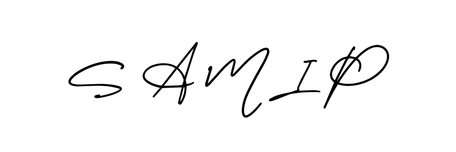 This is the best signature style for the S A M I P name. Also you like these signature font (AmerikaSignatureDemo-Regular). Mix name signature. S A M I P signature style 3 images and pictures png