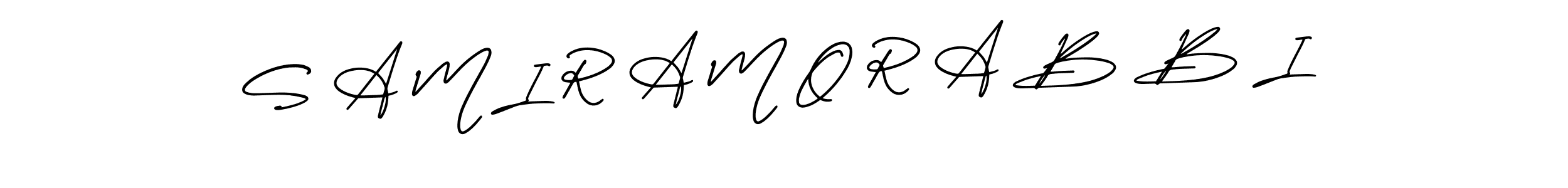 S A M I R A M O R A B B I stylish signature style. Best Handwritten Sign (AmerikaSignatureDemo-Regular) for my name. Handwritten Signature Collection Ideas for my name S A M I R A M O R A B B I. S A M I R A M O R A B B I signature style 3 images and pictures png