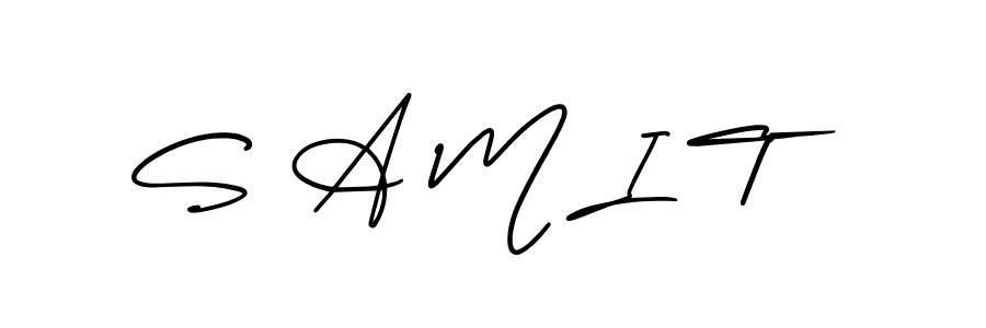 Use a signature maker to create a handwritten signature online. With this signature software, you can design (AmerikaSignatureDemo-Regular) your own signature for name S A M I T. S A M I T signature style 3 images and pictures png