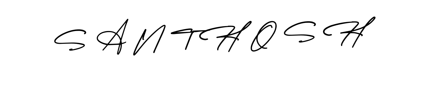 Similarly AmerikaSignatureDemo-Regular is the best handwritten signature design. Signature creator online .You can use it as an online autograph creator for name S A N T H O S H. S A N T H O S H signature style 3 images and pictures png