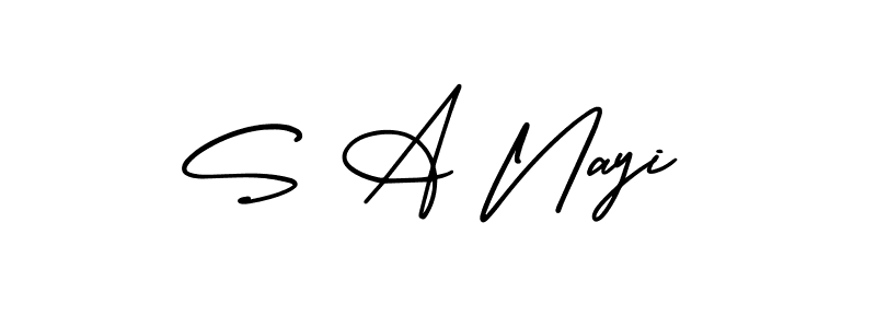 How to Draw S A Nayi signature style? AmerikaSignatureDemo-Regular is a latest design signature styles for name S A Nayi. S A Nayi signature style 3 images and pictures png