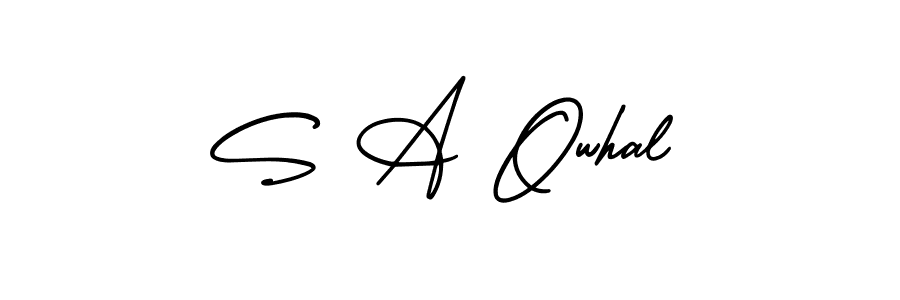 AmerikaSignatureDemo-Regular is a professional signature style that is perfect for those who want to add a touch of class to their signature. It is also a great choice for those who want to make their signature more unique. Get S A Owhal name to fancy signature for free. S A Owhal signature style 3 images and pictures png