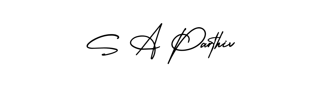 if you are searching for the best signature style for your name S A Parthiv. so please give up your signature search. here we have designed multiple signature styles  using AmerikaSignatureDemo-Regular. S A Parthiv signature style 3 images and pictures png