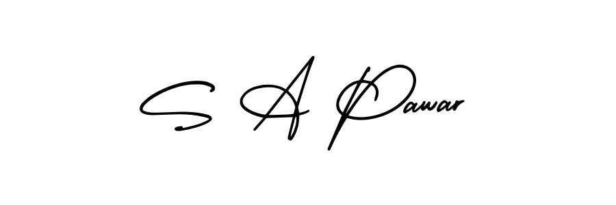 S A Pawar stylish signature style. Best Handwritten Sign (AmerikaSignatureDemo-Regular) for my name. Handwritten Signature Collection Ideas for my name S A Pawar. S A Pawar signature style 3 images and pictures png