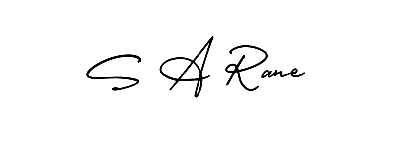 You should practise on your own different ways (AmerikaSignatureDemo-Regular) to write your name (S A Rane) in signature. don't let someone else do it for you. S A Rane signature style 3 images and pictures png