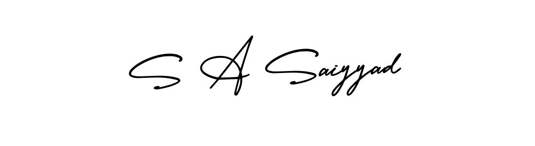 AmerikaSignatureDemo-Regular is a professional signature style that is perfect for those who want to add a touch of class to their signature. It is also a great choice for those who want to make their signature more unique. Get S A Saiyyad name to fancy signature for free. S A Saiyyad signature style 3 images and pictures png