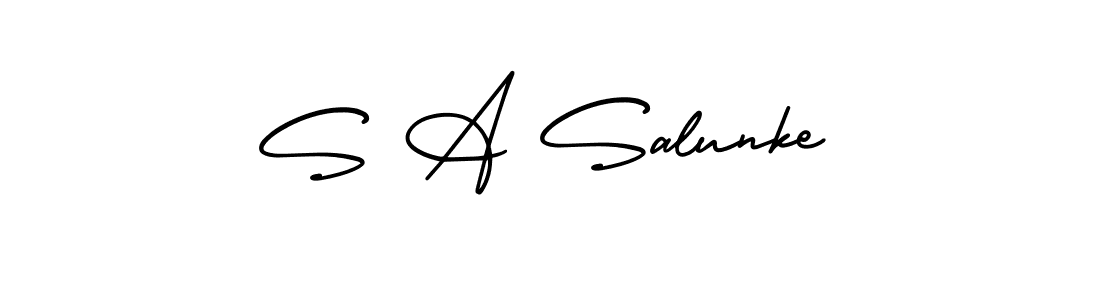 How to Draw S A Salunke signature style? AmerikaSignatureDemo-Regular is a latest design signature styles for name S A Salunke. S A Salunke signature style 3 images and pictures png