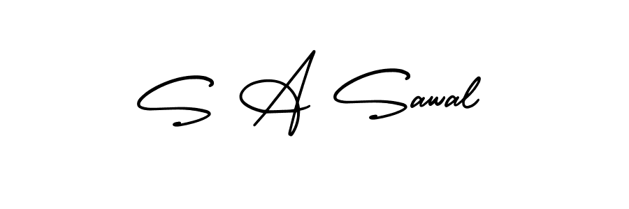 The best way (AmerikaSignatureDemo-Regular) to make a short signature is to pick only two or three words in your name. The name S A Sawal include a total of six letters. For converting this name. S A Sawal signature style 3 images and pictures png