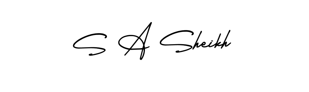 S A Sheikh stylish signature style. Best Handwritten Sign (AmerikaSignatureDemo-Regular) for my name. Handwritten Signature Collection Ideas for my name S A Sheikh. S A Sheikh signature style 3 images and pictures png
