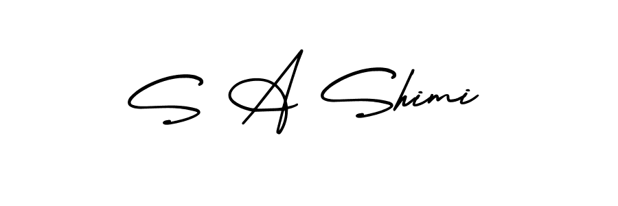 How to make S A Shimi signature? AmerikaSignatureDemo-Regular is a professional autograph style. Create handwritten signature for S A Shimi name. S A Shimi signature style 3 images and pictures png