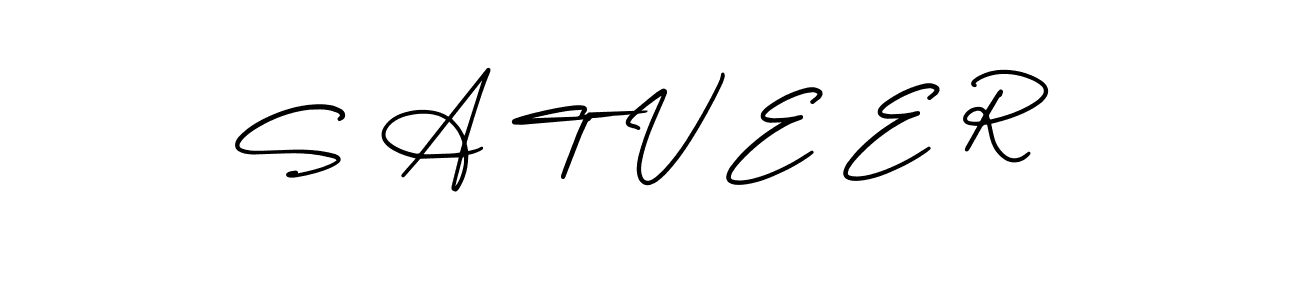 How to make S A T V E E R name signature. Use AmerikaSignatureDemo-Regular style for creating short signs online. This is the latest handwritten sign. S A T V E E R signature style 3 images and pictures png