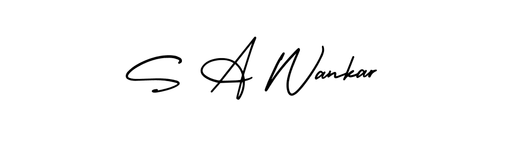 Similarly AmerikaSignatureDemo-Regular is the best handwritten signature design. Signature creator online .You can use it as an online autograph creator for name S A Wankar. S A Wankar signature style 3 images and pictures png