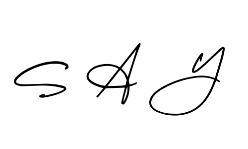 The best way (AmerikaSignatureDemo-Regular) to make a short signature is to pick only two or three words in your name. The name S A Y include a total of six letters. For converting this name. S A Y signature style 3 images and pictures png