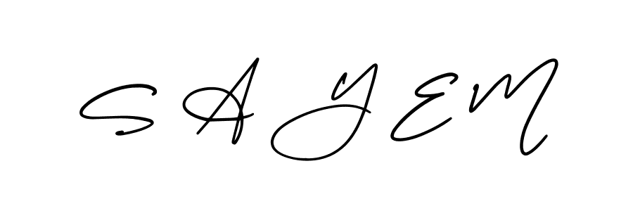 Once you've used our free online signature maker to create your best signature AmerikaSignatureDemo-Regular style, it's time to enjoy all of the benefits that S A Y E M name signing documents. S A Y E M signature style 3 images and pictures png