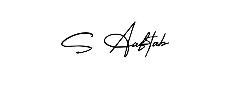 You should practise on your own different ways (AmerikaSignatureDemo-Regular) to write your name (S Aaftab) in signature. don't let someone else do it for you. S Aaftab signature style 3 images and pictures png