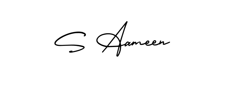 S Aameen stylish signature style. Best Handwritten Sign (AmerikaSignatureDemo-Regular) for my name. Handwritten Signature Collection Ideas for my name S Aameen. S Aameen signature style 3 images and pictures png