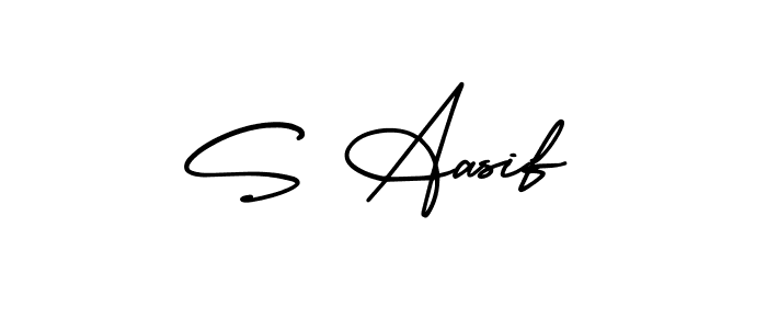 Create a beautiful signature design for name S Aasif. With this signature (AmerikaSignatureDemo-Regular) fonts, you can make a handwritten signature for free. S Aasif signature style 3 images and pictures png