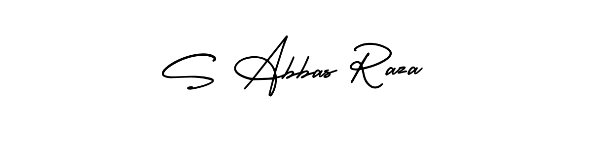 You should practise on your own different ways (AmerikaSignatureDemo-Regular) to write your name (S Abbas Raza) in signature. don't let someone else do it for you. S Abbas Raza signature style 3 images and pictures png