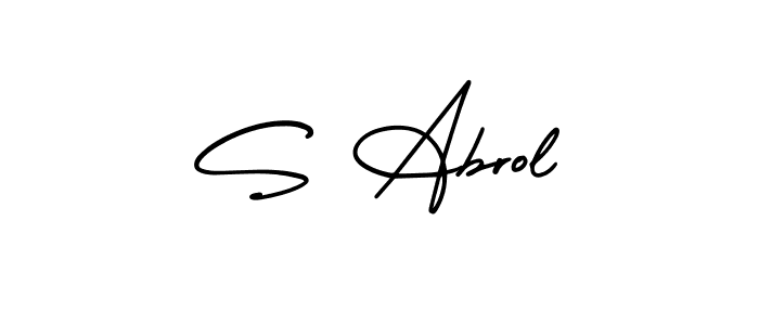 The best way (AmerikaSignatureDemo-Regular) to make a short signature is to pick only two or three words in your name. The name S Abrol include a total of six letters. For converting this name. S Abrol signature style 3 images and pictures png