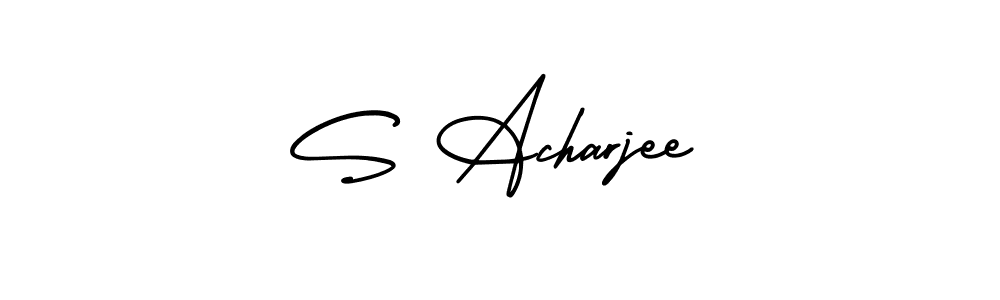 Use a signature maker to create a handwritten signature online. With this signature software, you can design (AmerikaSignatureDemo-Regular) your own signature for name S Acharjee. S Acharjee signature style 3 images and pictures png