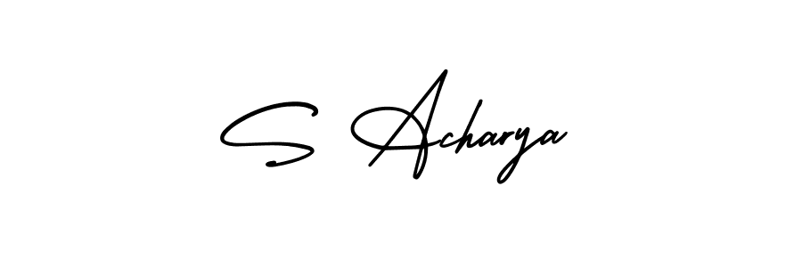 The best way (AmerikaSignatureDemo-Regular) to make a short signature is to pick only two or three words in your name. The name S Acharya include a total of six letters. For converting this name. S Acharya signature style 3 images and pictures png