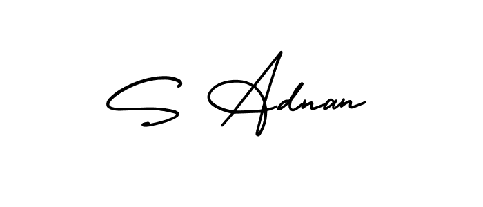 Use a signature maker to create a handwritten signature online. With this signature software, you can design (AmerikaSignatureDemo-Regular) your own signature for name S Adnan. S Adnan signature style 3 images and pictures png