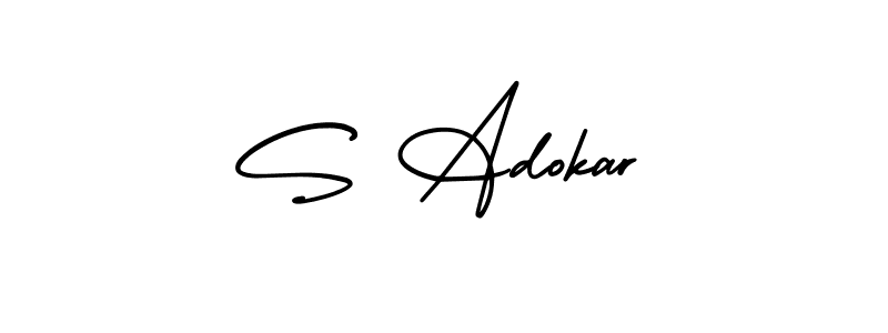 if you are searching for the best signature style for your name S Adokar. so please give up your signature search. here we have designed multiple signature styles  using AmerikaSignatureDemo-Regular. S Adokar signature style 3 images and pictures png