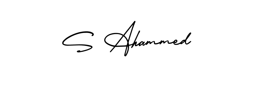 S Ahammed stylish signature style. Best Handwritten Sign (AmerikaSignatureDemo-Regular) for my name. Handwritten Signature Collection Ideas for my name S Ahammed. S Ahammed signature style 3 images and pictures png