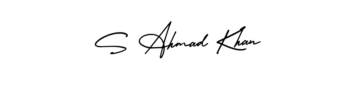 Make a short S Ahmad Khan signature style. Manage your documents anywhere anytime using AmerikaSignatureDemo-Regular. Create and add eSignatures, submit forms, share and send files easily. S Ahmad Khan signature style 3 images and pictures png