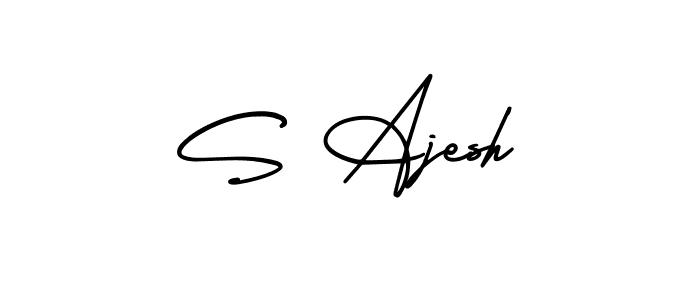 How to Draw S Ajesh signature style? AmerikaSignatureDemo-Regular is a latest design signature styles for name S Ajesh. S Ajesh signature style 3 images and pictures png