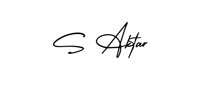 Create a beautiful signature design for name S Aktar. With this signature (AmerikaSignatureDemo-Regular) fonts, you can make a handwritten signature for free. S Aktar signature style 3 images and pictures png